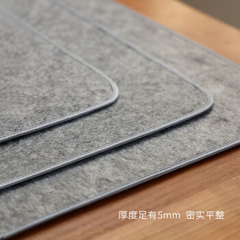 漢墨 耐磨加厚灰色包边毛毡垫 初学者学生书法国画5mm厚50*70cm 文房四宝写毛笔字用毛毡布桌布	
