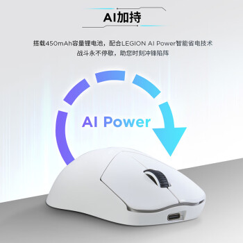 联想（Lenovo）拯救者M6XPro电竞游戏鼠标家用 无线鼠标三模充电3395传感器53g轻量化人体工学中小手鼠标 幻影黑