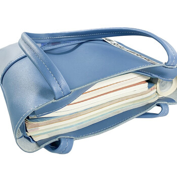 金得利软皮手提包大容量女学生美术包宝妈孕检产检手提袋拉链文件袋拎书袋补习袋小学儿童补课包 蓝色 DC1927