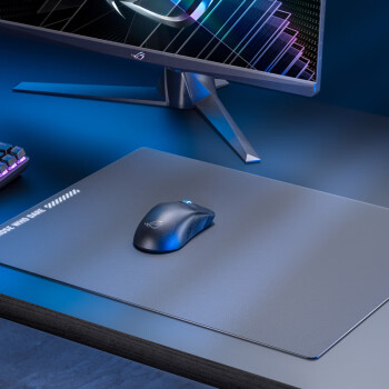 ROG 月石 ACE L钢化玻璃电竞鼠标垫 涂层处理 9H钢化玻璃 大桌垫 游戏鼠标垫 超防滑橡胶底部  黑色