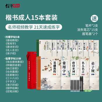 【全网低价】绍泽文化 楷书成人练字帖 学生硬笔钢笔行楷凹槽21天速成临摹练字本 大本豪华视频版