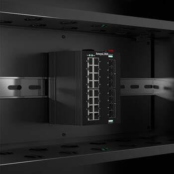 keepLINK  KP-9000-65-8GX16GP 非管理型千兆8光16电 POE工业以太网交换机导轨式安装