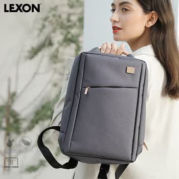 乐上（LEXON）双肩包女14英寸商务笔记本电脑包时尚休闲书包通勤旅行背包银河灰
