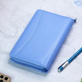 Filofax记事本英国进口高档活页手帐本多功能软皮面拉链手包礼盒装saffiano系列A6湛蓝色022592 Filofax记事本英国进口高档活页手帐本多功能软皮面拉链手包礼盒装saffiano系列A6湛蓝色022592