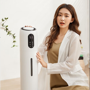 兰什空气加湿器家用大雾量家用落地加湿器 升级款不漏水设计磨砂白合智能版【净化版】+Wifi功能
