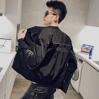 彪马春秋季外套男潮流韩版社会精神小伙修身夹克青年休闲百搭褂子衣服