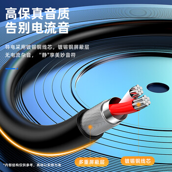 毕亚兹 3.5mm转双莲花 音频线一分二 AUX立体声音响线  红白2RCA公对公连接线 手机电脑功放转接线 1.5米