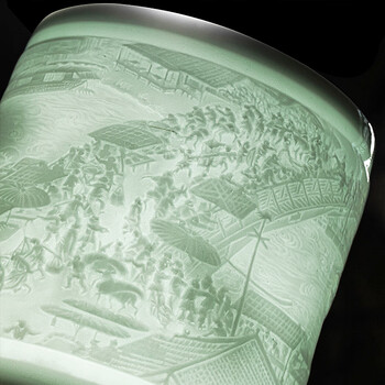 金镶玉景德镇茶叶罐 黄守良手作便携家用茶罐密封罐储存罐 清明上河图