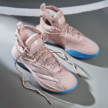 李寜kt8超响高弹力篮球鞋男高帮回弹战靴碳板球鞋学生缓震运动鞋藕粉