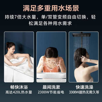 美的（Midea）净肤洗电热水器60升家用 3300W变频 出水断电 镁棒免更换 一级能效F6032-JA7(HE)