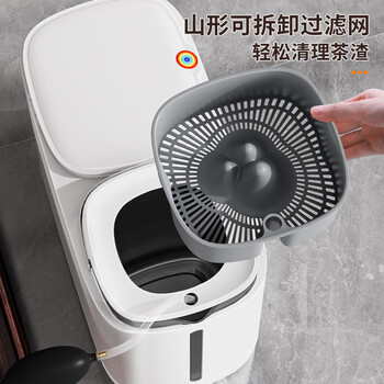 佳帮手茶水桶11.5L干湿分离桶白色加厚茶桶废水桶茶渣桶带滤网