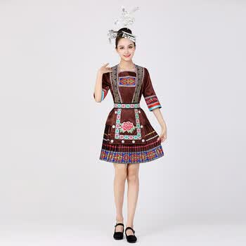 芬格顿fengedun云南贵州苗族服装女少数民族演出服侗族百褶裙成人女古