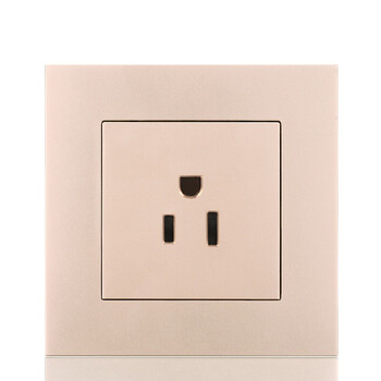 15a美式插座面板美标电源插座86型暗装日式三孔美国电源插座美规 金色