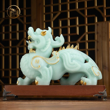龙美佳玉石貔貅摆件一对霸王皮丘貔恘领导办公室桌面摆设公司乔迁开业