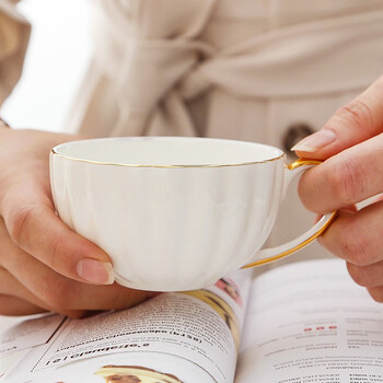 友来福咖啡杯套装 北欧式简约轻奢办公室骨质陶瓷南瓜6杯碟乔迁礼物 友来福咖啡杯套装 北欧式简约轻奢办公室骨质陶瓷南瓜6杯碟乔迁礼物