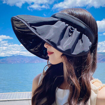 防晒帽升级版黑胶防晒帽女遮阳帽骑车空顶太阳帽子女夏天贝壳帽升级版