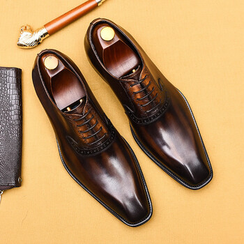 馨悠洁英伦男士商务正装皮鞋真皮尖头牛津鞋男款结婚新郎鞋西装休闲男