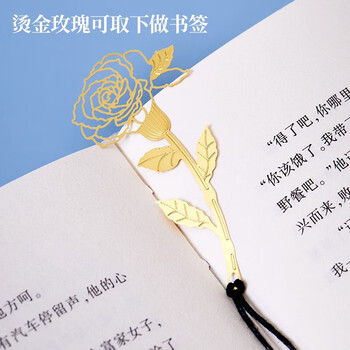 洧宜生日贺卡烫金玫瑰书签祝福贺卡高级感明信片创意纸质手写卡片送闺蜜女友 生日贺卡