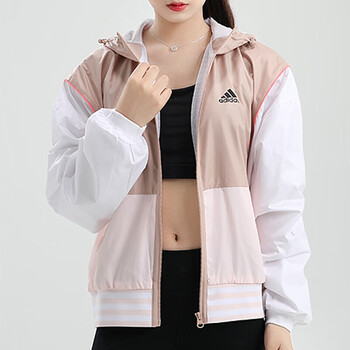 阿迪达斯adidas外套女款新款跑步训练透气舒适时尚拼接休闲运动服gf