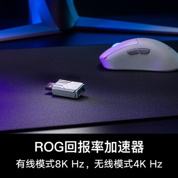华硕（ASUS）月刃2 ACE 三模游戏鼠标 AimPoint Pro光学传感器 无线4K有线8K回报率 54g超轻量化鼠标 月耀白