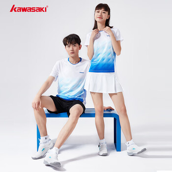 川崎（KAWASAKI）断码清仓专业羽毛球服女款运动短袖T恤速干K2013 白色 XL