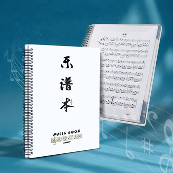 金得利 A4乐谱夹 钢琴谱夹曲谱书夹子 吉他古筝谱夹子 40页文件袋学生曲谱夹五线谱夹可修改书写 米白 CF221 