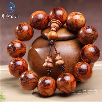 月印百川黄花梨木手串 月印百川海南黄花梨木手串天眼纹油梨佛珠手链约19mm 行情报价价格评测 京东