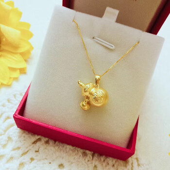 小腰金 黄金葫芦吊坠女款足金坠子挂绳999足金项链妈妈款生日送长辈