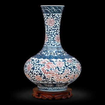 限定版 清康煕青花磁侍女図梅瓶景徳鎮 装飾品 置物 現代工芸品 花瓶 