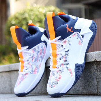 高帮鞋男士运动鞋休闲篮球鞋潮鞋子男韩版百搭透气高蓝色206篮球38