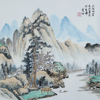 拍卖已结束06820得自本人 大学美术教育家,著名国画家 万金福 山水