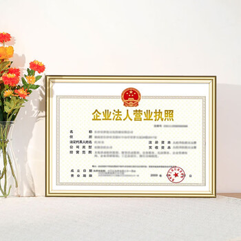 金隆兴 营业执照正本框A3相框挂墙仿铝合金画框装裱保护套工商卫生许可证书荣誉证书奖状框框架金色BB-A3