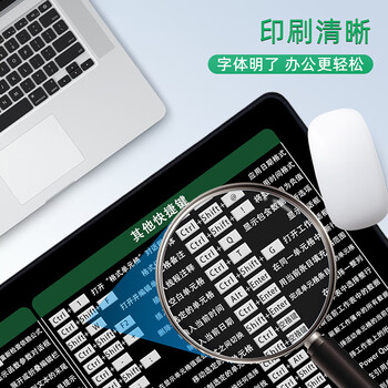 宜适酷（EXCO）EXCEL专业快捷键鼠标垫大号桌垫笔记本电脑办公学生EXCEL软件鼠标垫快捷键锁边游戏键盘垫0128
