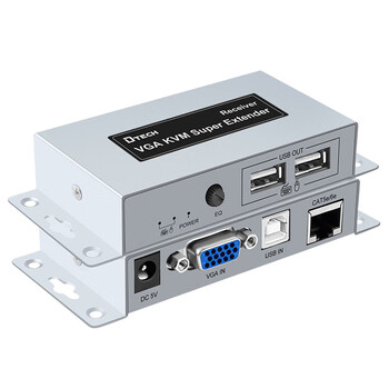 帝特VGA KVM延长器100米vga转rj45网线转换器适用台式电脑接显示器视频监控键鼠远程控制DT-7044(2nd)