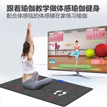 宏太（HongTai）双人无线PU跳舞毯家用电视体感摄像头游戏手舞足蹈美腿跑步毯