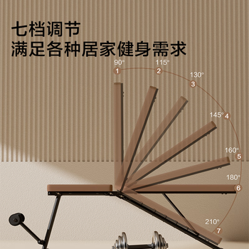 京东京造  哑铃凳家用多功能仰卧起坐辅助板卧推凳健身训练椅飞鸟凳棕黑