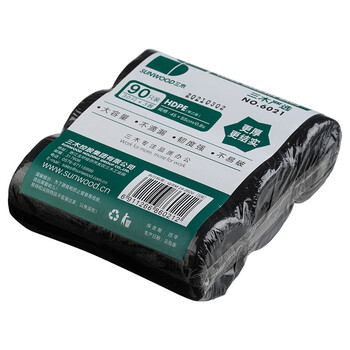 三木(SUNWOOD) 45×55cm加厚点断式垃圾袋/垃圾分类/办公用品 3卷90只 黑色 6021