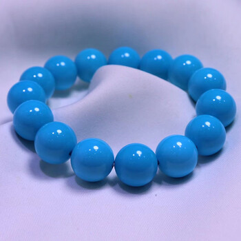 十堰云盖寺绿松石圆珠佛珠手串手链散珠配珠男女款高瓷文玩配饰 蓝色