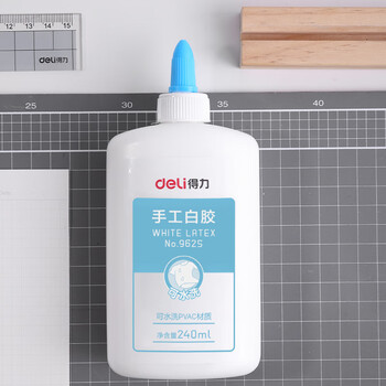得力(deli)240ml手工白胶 学生文具DIY白乳胶 环保无甲醛可水洗胶水 学习用品 单支 9625 得力(deli)240ml手工白胶 学生文具DIY白乳胶 环保无甲醛可水洗胶水 学习用品 单支 9625