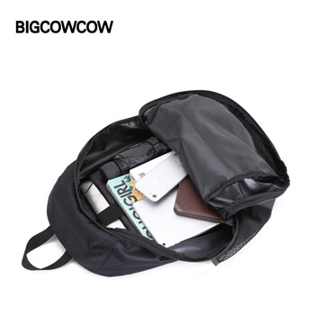 BIGCOWCOW双肩包男大容量防泼水旅行背包高中大学生书包 绿色 生日礼物