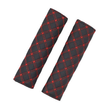 视车坊通用型档位套汽车手刹套排挡套通用款手动档杆套护肩红线一对