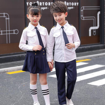 儿童小海军表演服制服中小学生学院风合唱服男女童升旗手校服 海军男