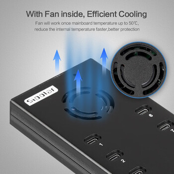 西普莱（SIPOLAR） 工业级usb2.0分线器10口高速扩展HUB集线器温控风扇2A超大输出功率 A-400C(3M数据线）