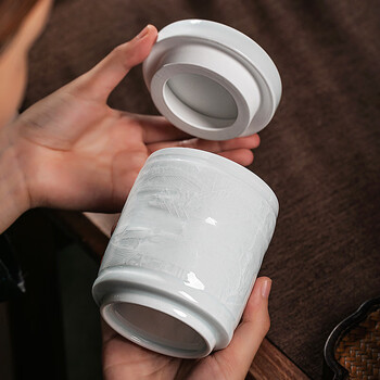 金镶玉景德镇茶叶罐 黄守良手作便携家用茶罐密封罐储存罐 清明上河图