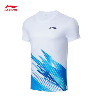 李宁T恤短裤套装男女同款速干凉爽比赛服AATT021 标准白-4 L