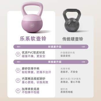 乐系（lexi）软壶铃女健身家用练臀软式壶铃运动力量训练提壶哑铃 6公斤粉色
