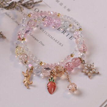 佩觉韩版可爱儿童水晶手链女童公主手环学生闺蜜手串姐妹链多元素手镯