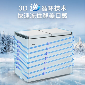 海尔（Haier）216升双温双箱商用家用冰柜 蝶门卧式冰柜家用小型冰箱冷柜FCD-216LHSD