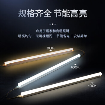 飞利浦（PHILIPS）明皓系列T5 LED一体化支架灯日光节能灯管全套1.2米13W白光6500K 不含连接线和电源线