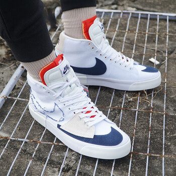 【潮现货】耐克(nike)休闲鞋 sb blazer帆布鞋男女情侣款高帮拆勾透气